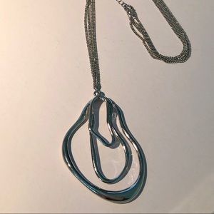 Silver-tone Organic Pendant Necklace